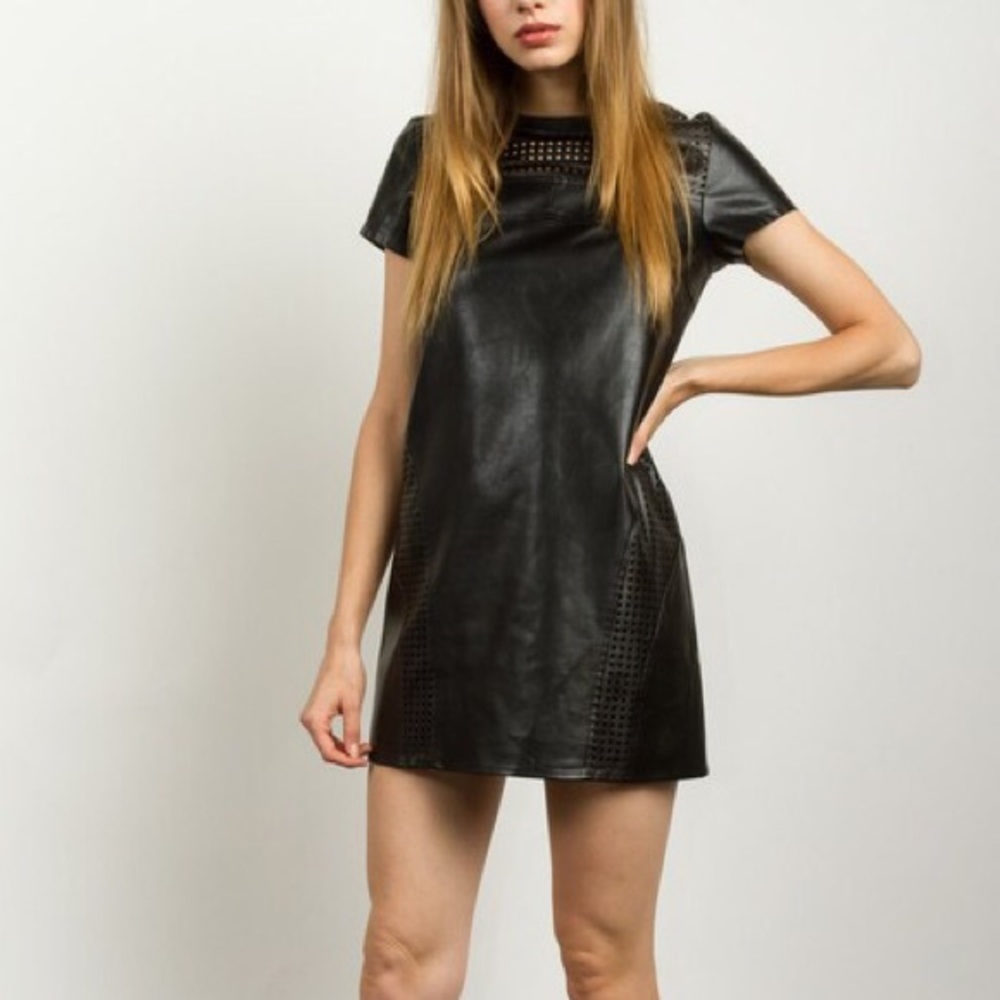 Vegan Leather Mini Dress